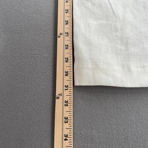 ENZA COSTA Tapered Pleated Pant Womens 25 White Linen Trouser Undyed High Waist - Picture 16 of 16